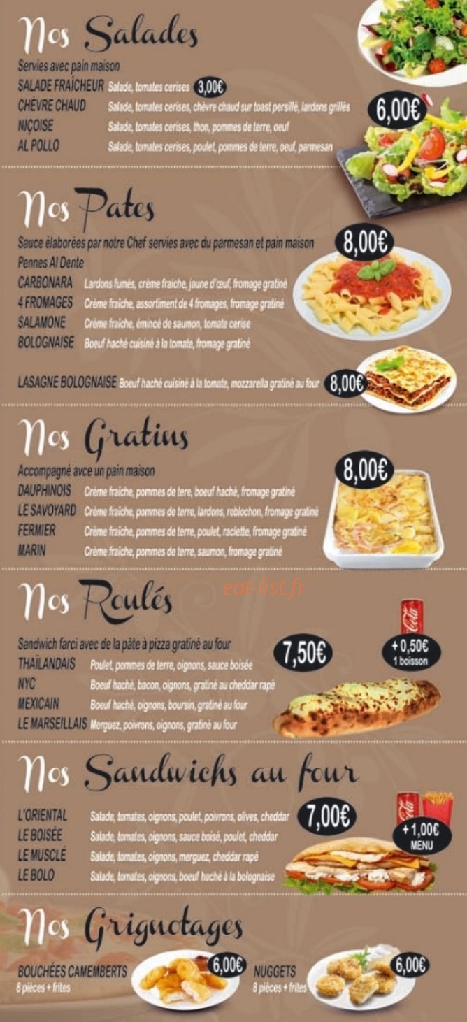 Caprera Pizza — carte page 4
