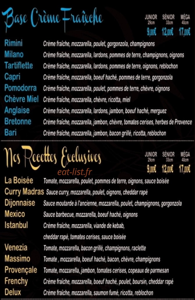 Caprera Pizza — carte page 3