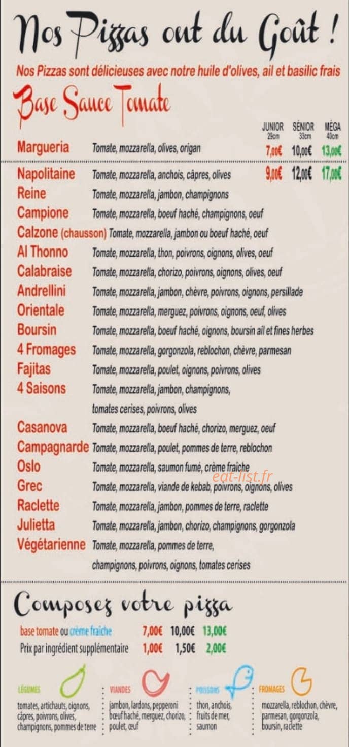 Caprera Pizza — carte page 2