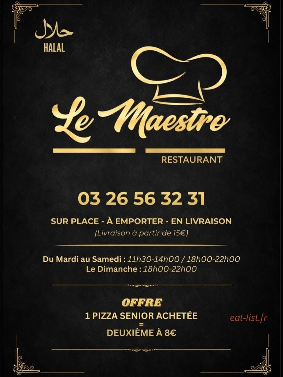 Carte et menu de Le Maestro à Magenta — Menu 1
