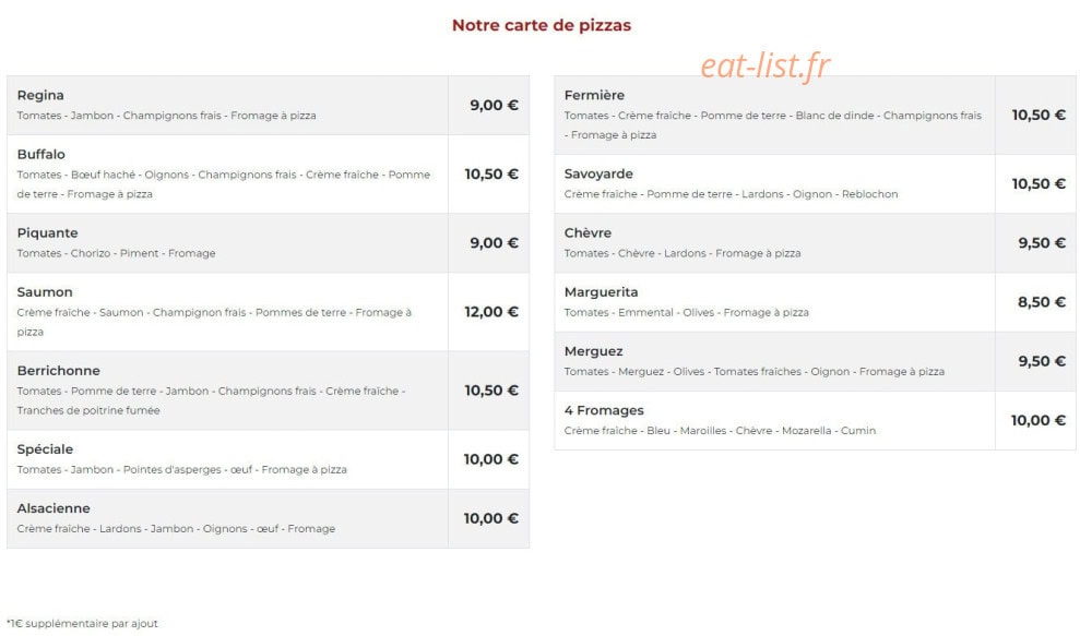 Café Restaurant de la gare — carte page 1