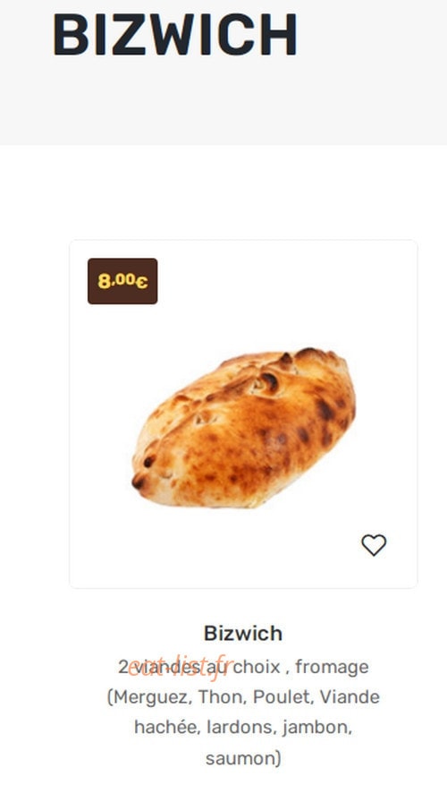 Chrono Pizza — carte page 1