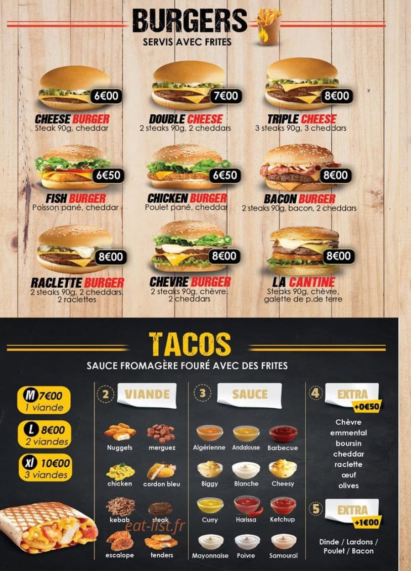 La Cantine — carte page 2