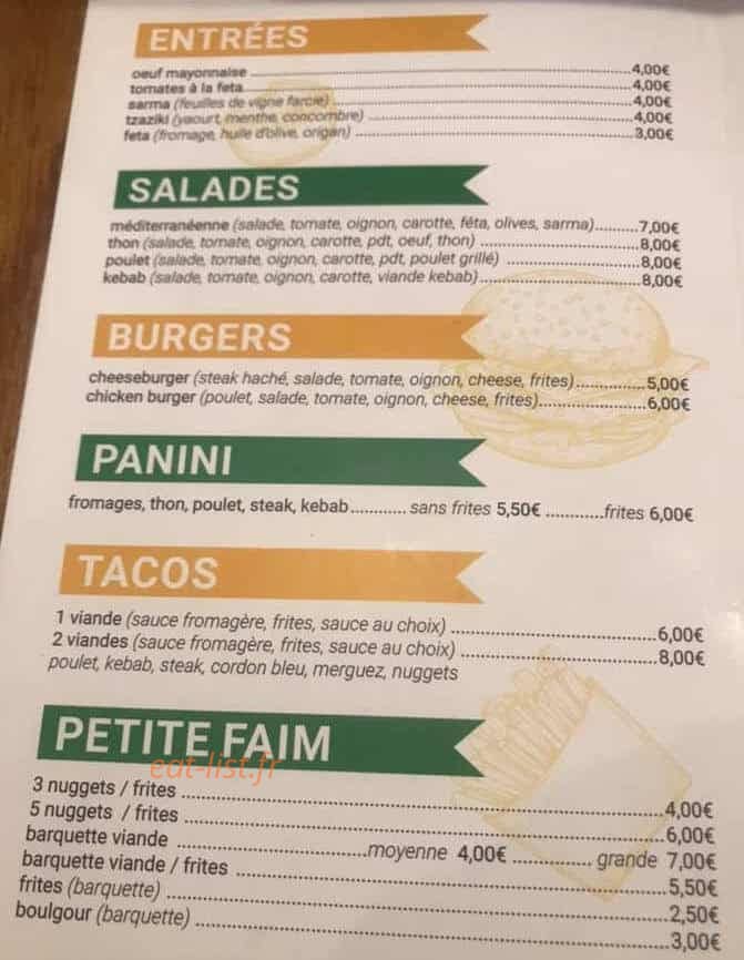 Pamukkale Kebab Dormans — carte page 1