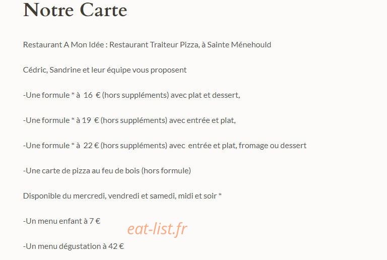 A Mon Idée — carte page 1