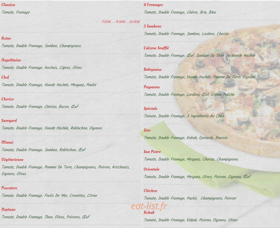 Pizza Uno — carte page 1