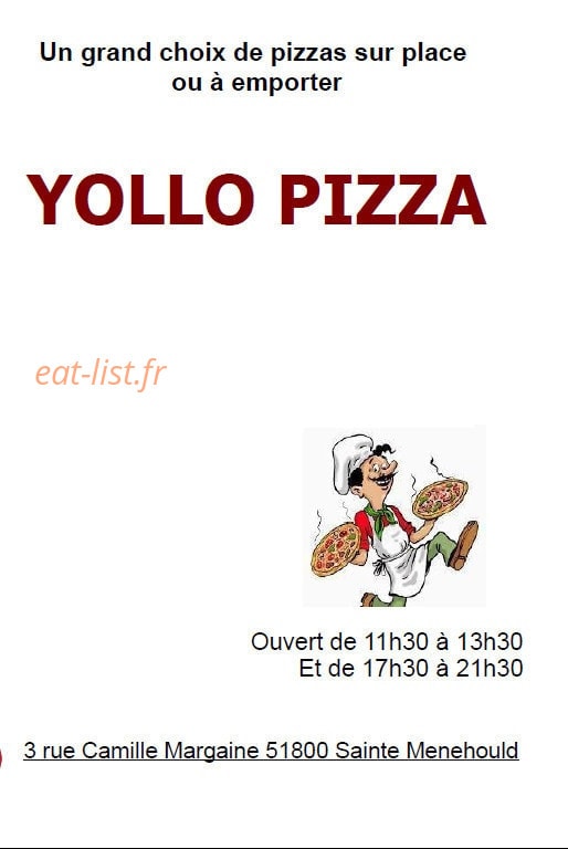 Yollo Pizza — carte page 1