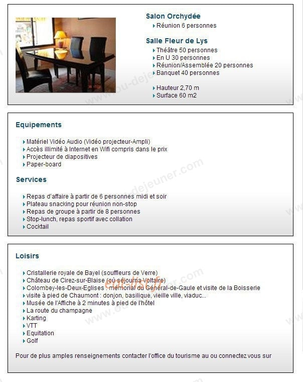 Hotel de France — carte page 8