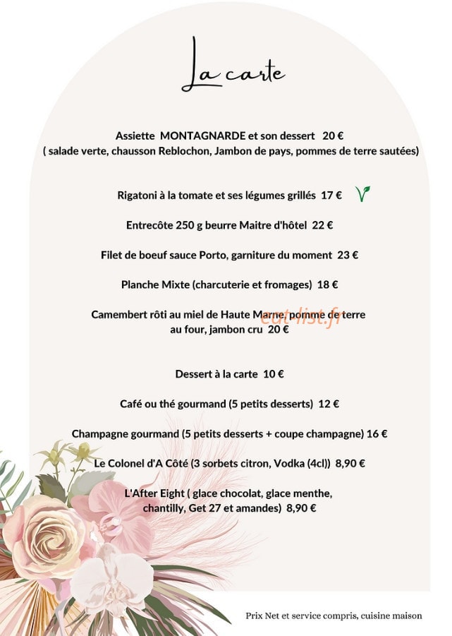 Just'à Côté — carte page 3