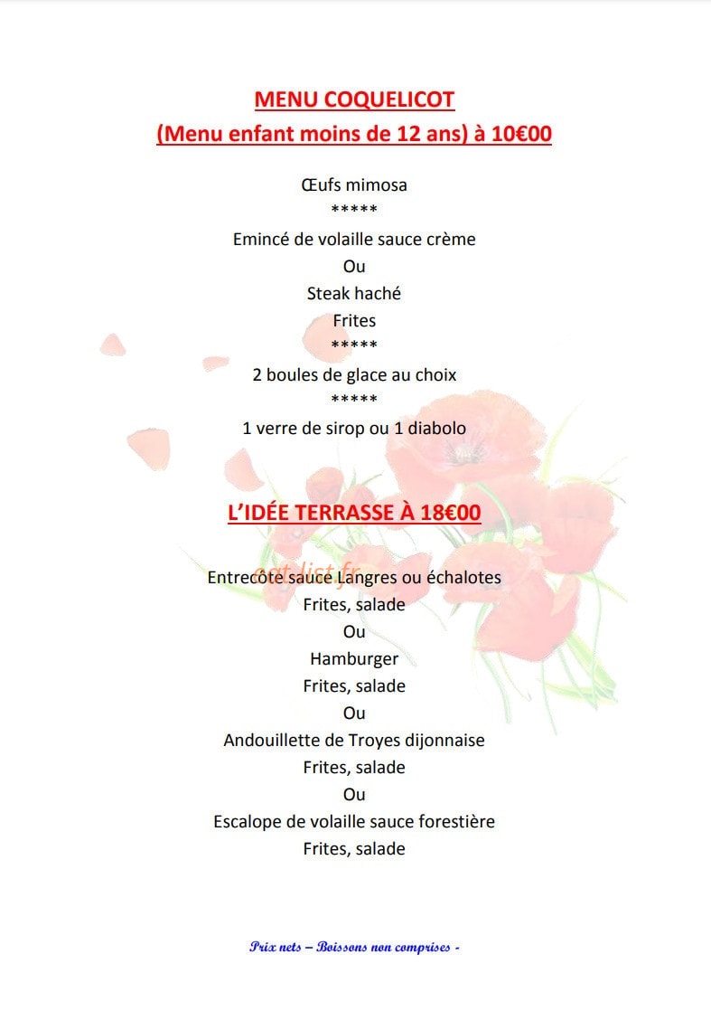 Le Coquelicot — carte page 1