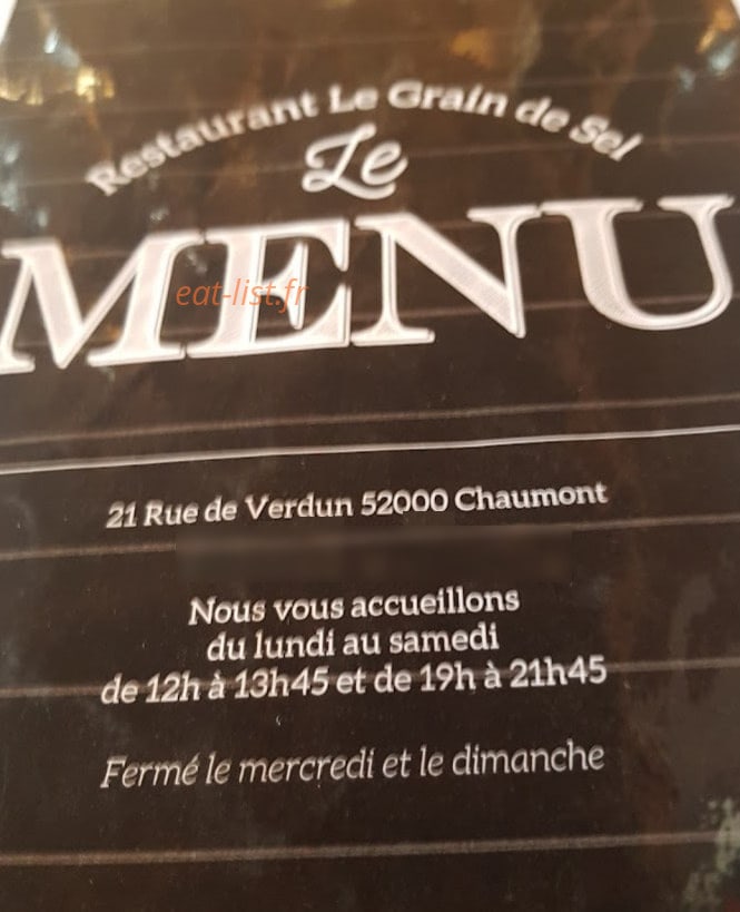 Le Grain de Sel — carte page 1