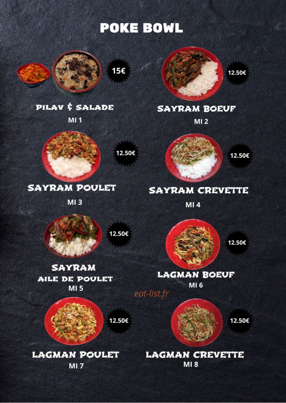 Manass Restaurant — carte page 1