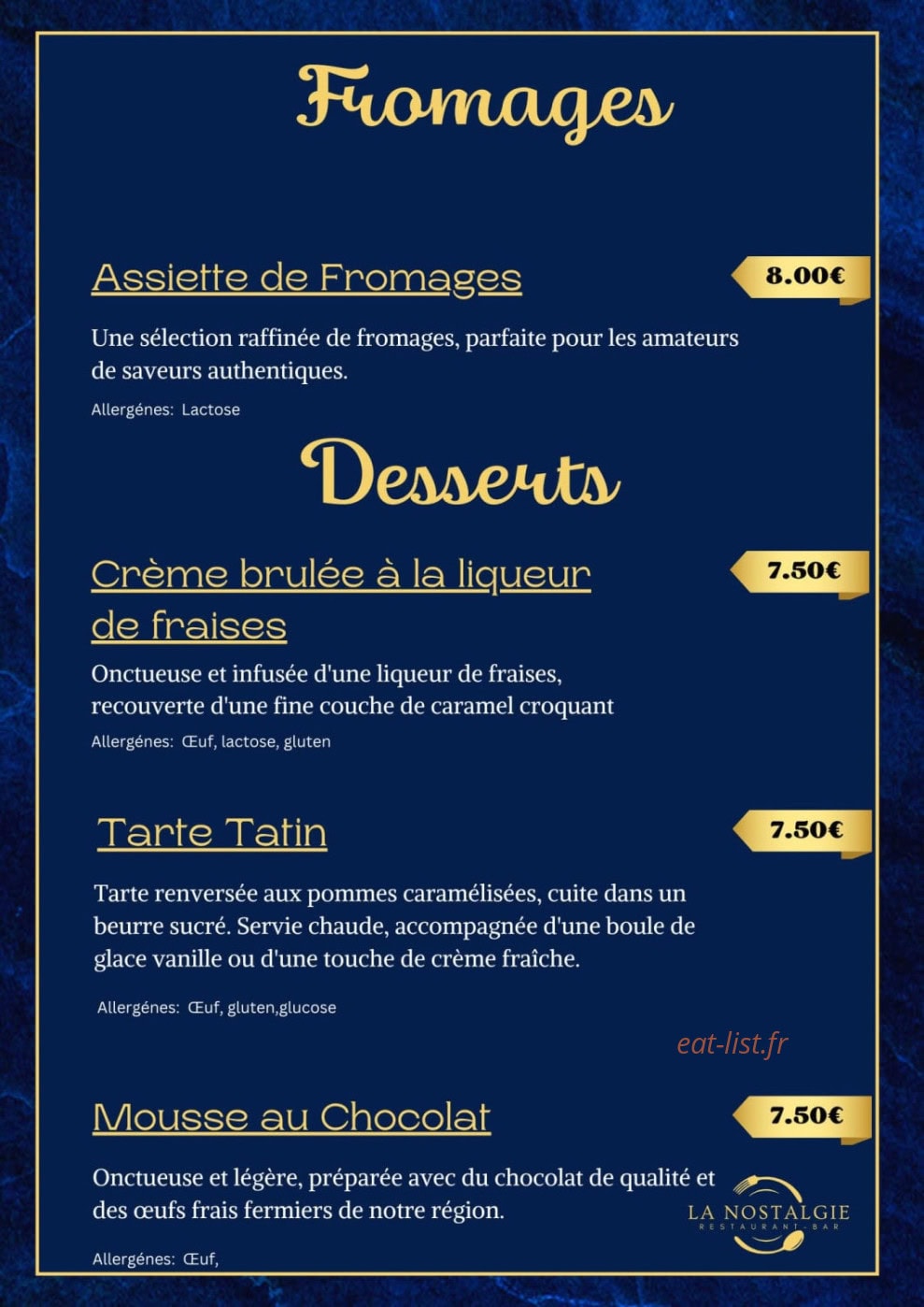 La Nostalgie — carte page 5