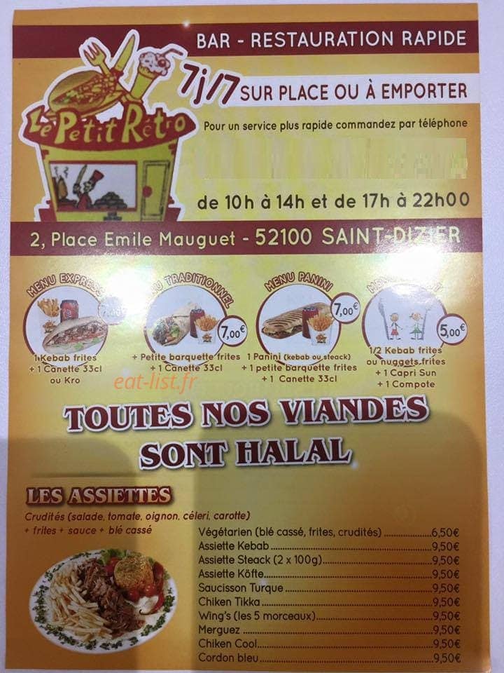 Au Petit Retro — carte page 2