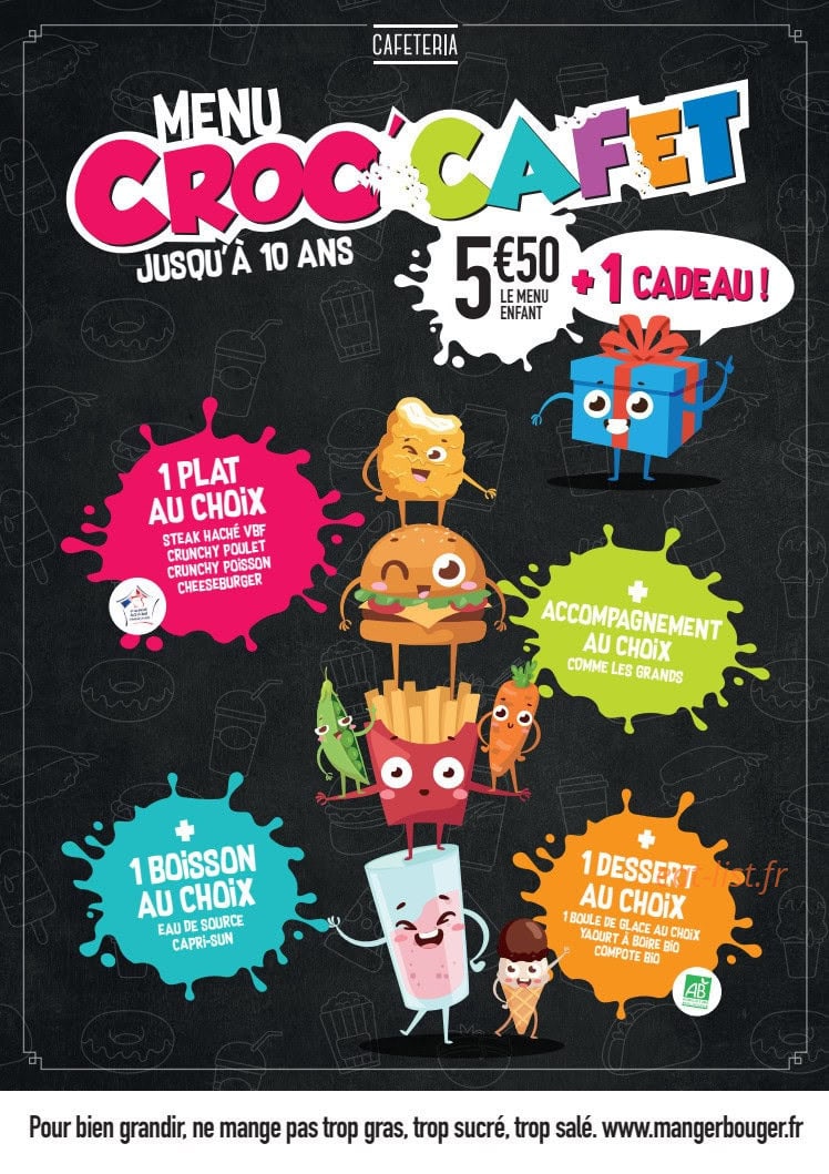 Cafeteria — carte page 1