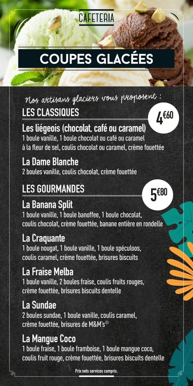 Cafeteria — carte page 4