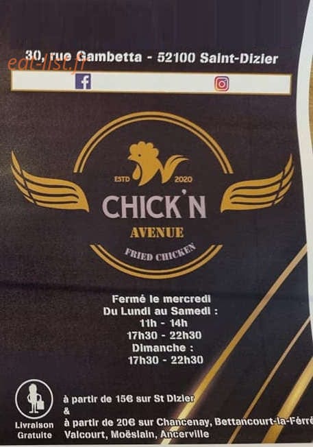 Chick'n Avenue — carte page 1