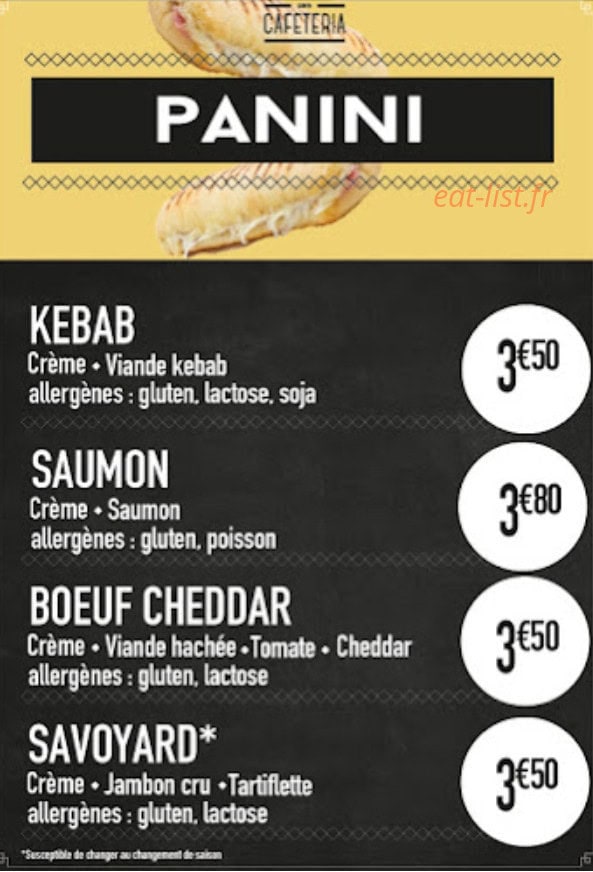 Cora Cafeteria — carte page 4