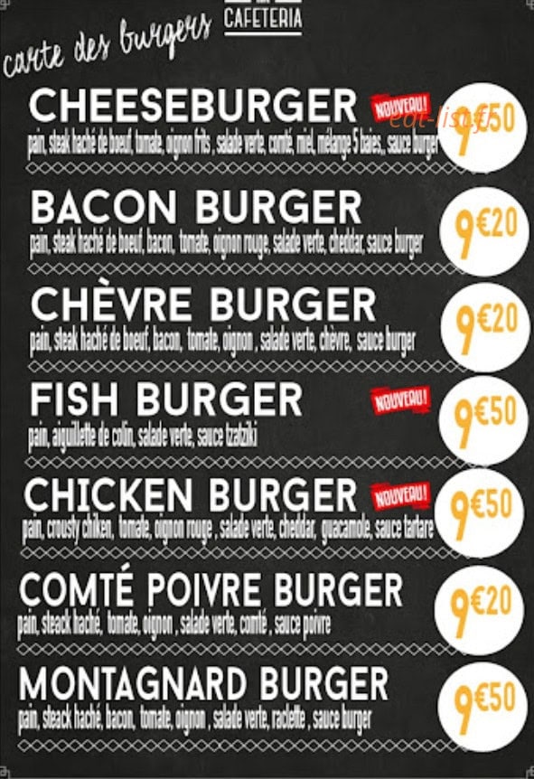 Cora Cafeteria — carte page 2
