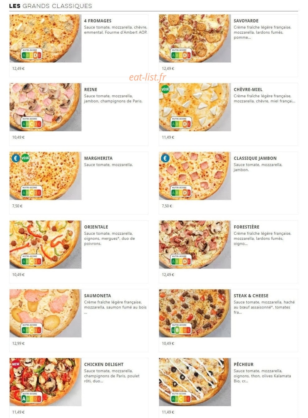 Domino's — carte page 1