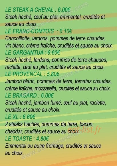 Fringale — carte page 8