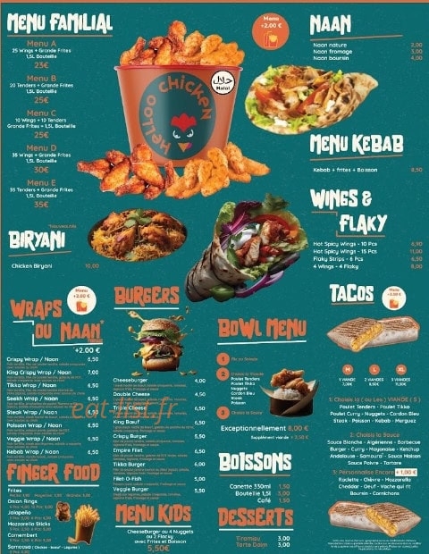Helloo chicken — carte page 1