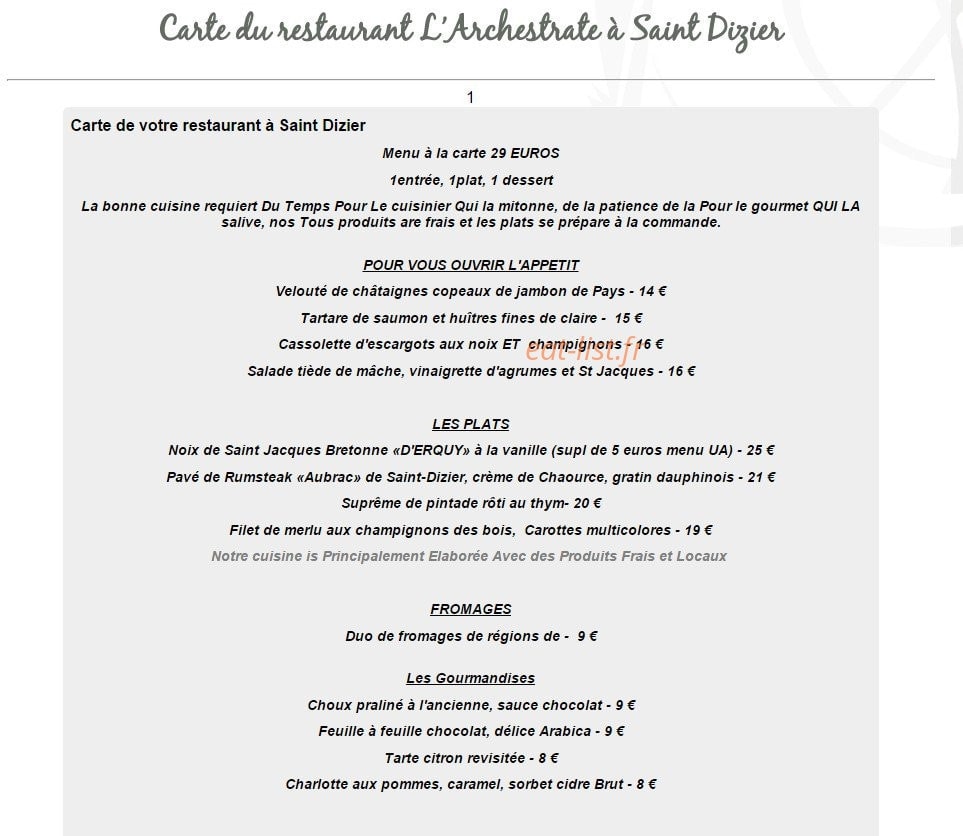 L'Archestrate — carte page 1