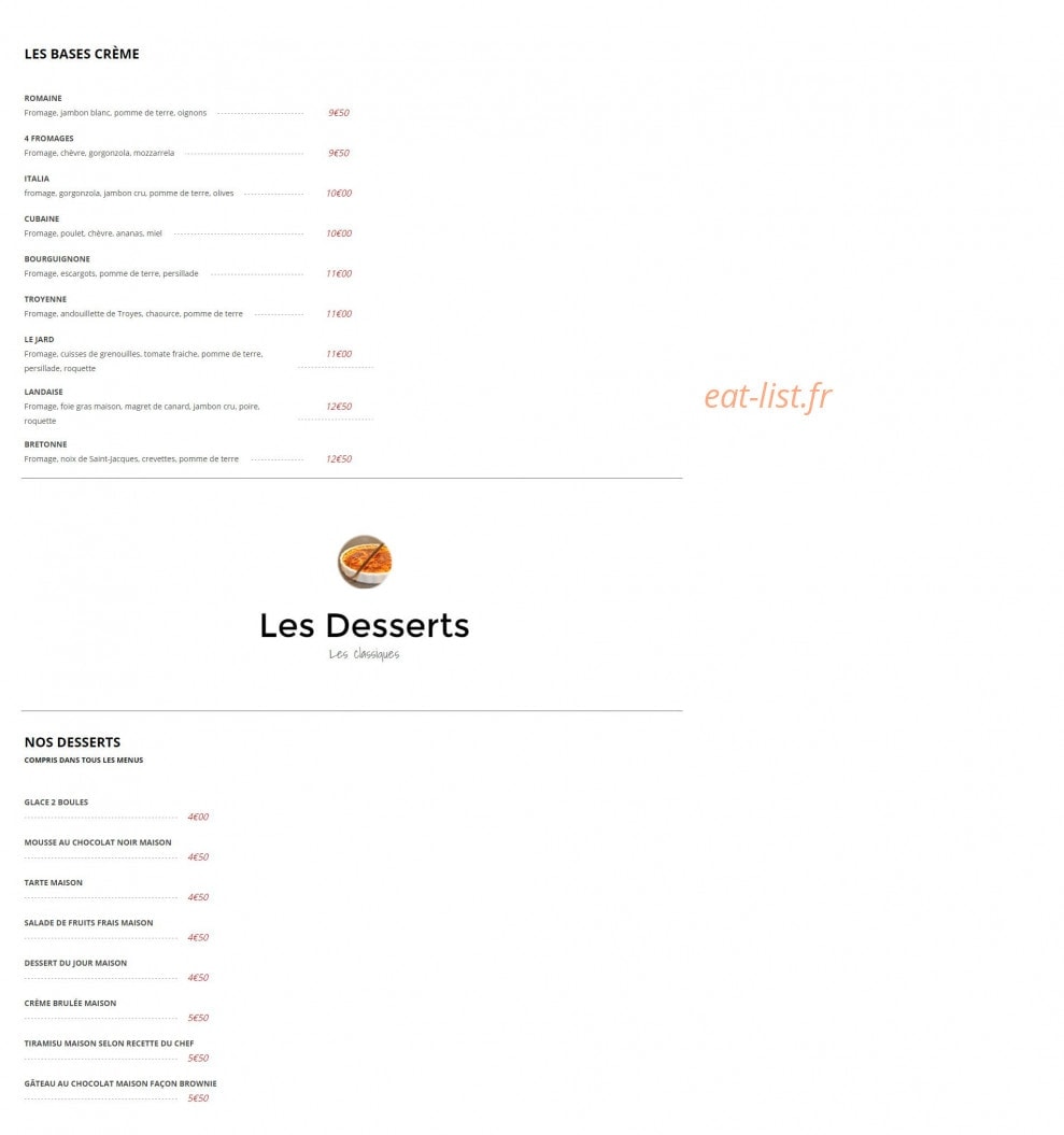 Le Gourmet du Jard — carte page 5