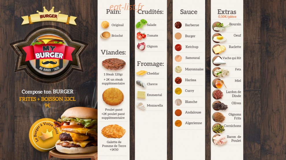 My Tacos My Burger — carte page 2