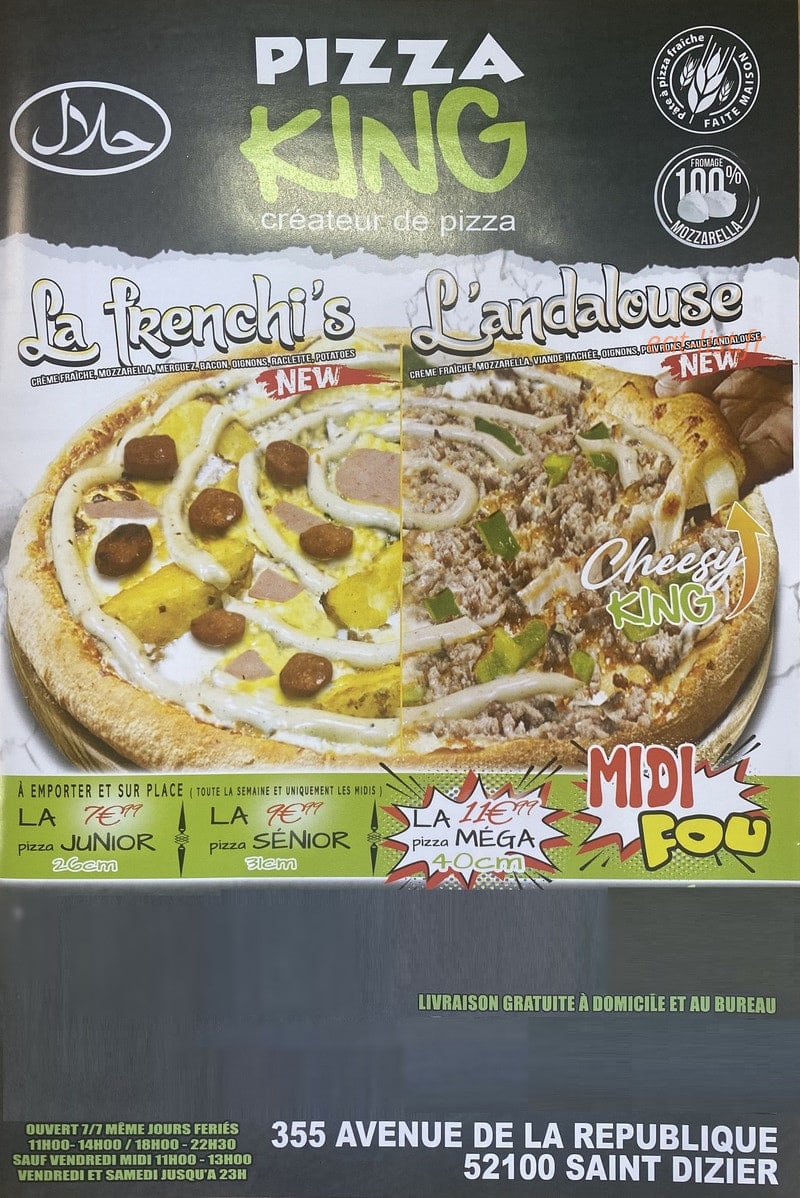 Pizza king — carte page 1