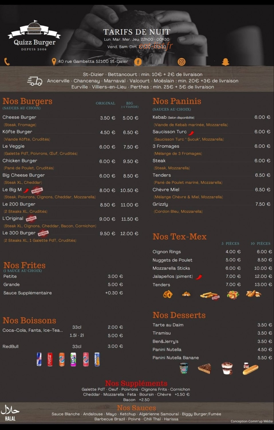 Quizz burger — carte page 1