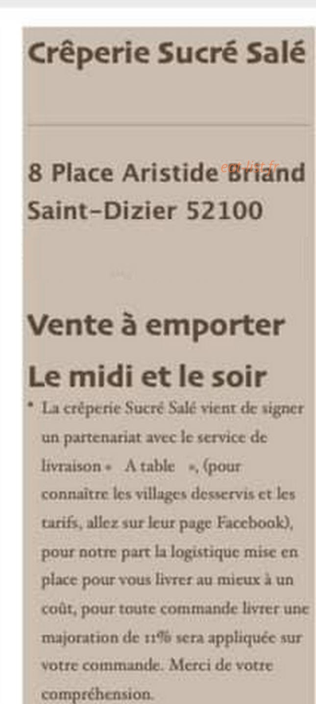 Sucre Sale — carte page 6