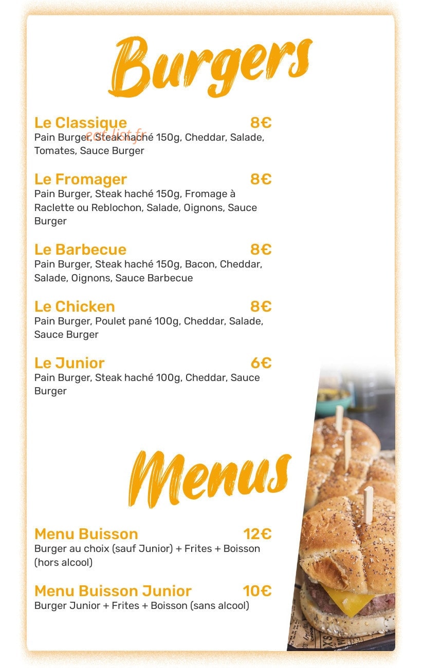 Le Snack du Buisson — carte page 2