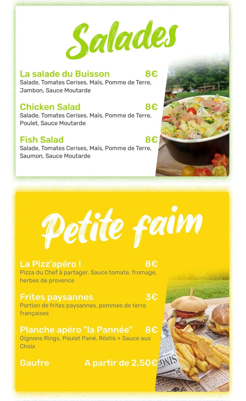 Le Snack du Buisson — carte page 3
