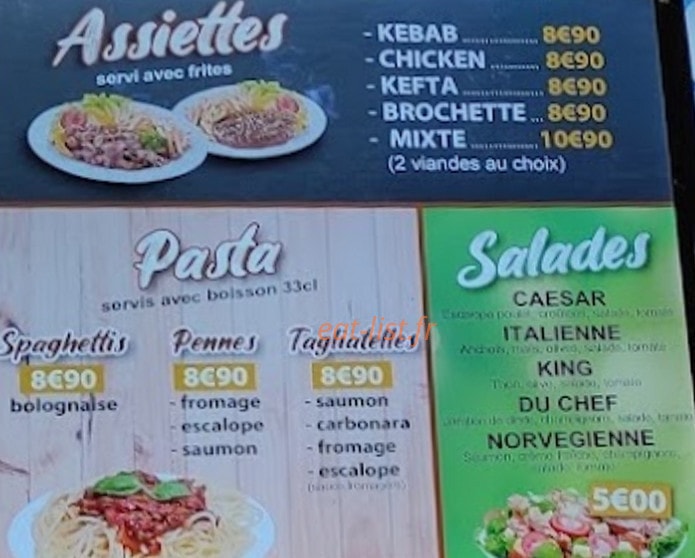 O'King Food — carte page 3