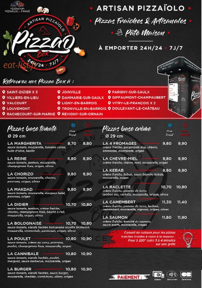 Pizzao — carte page 1