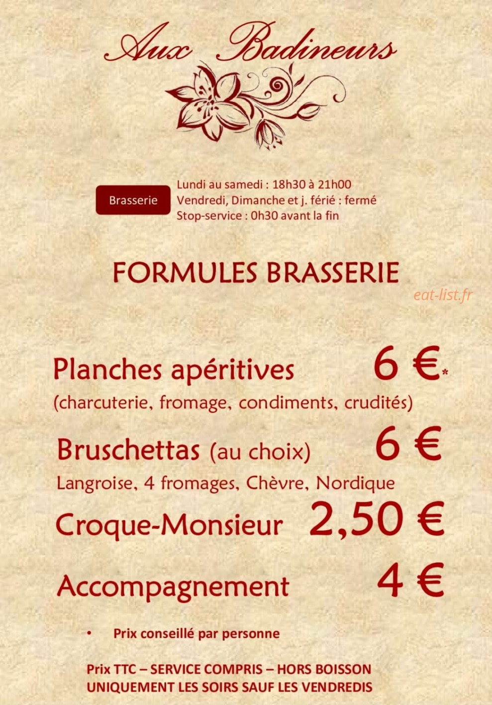 Aux Badineurs — carte page 3