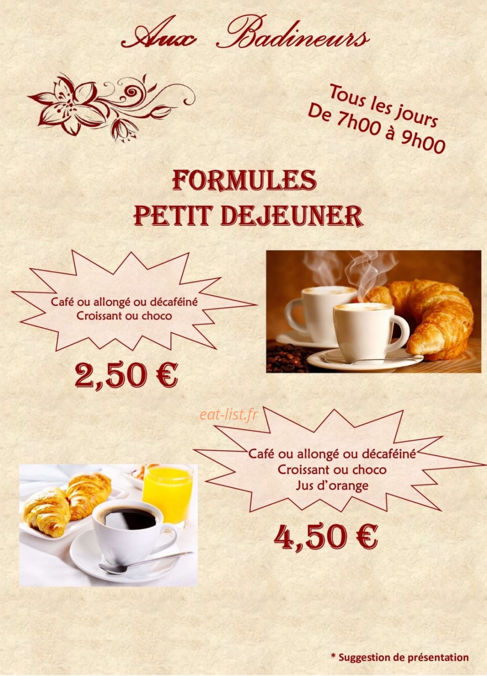 Aux Badineurs — carte page 2