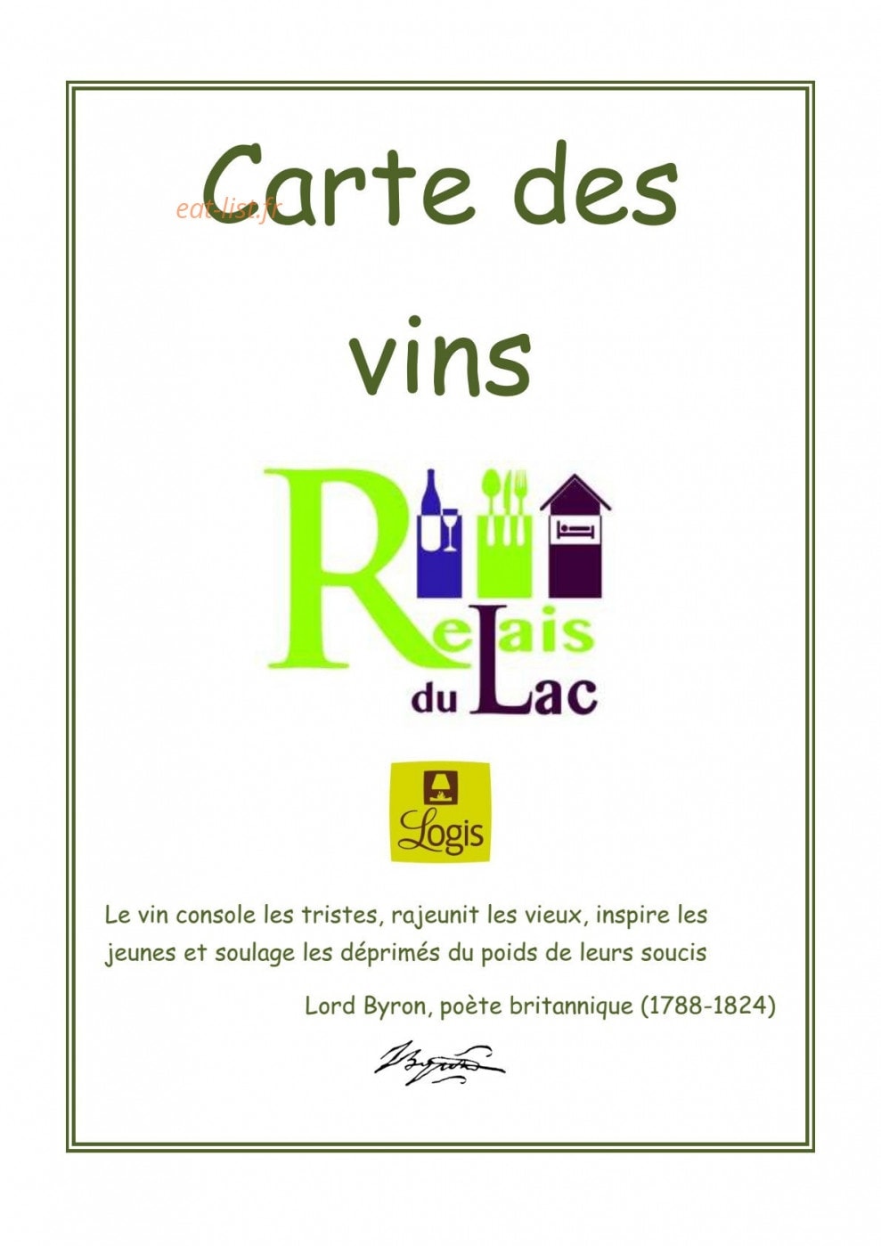 Relais du Lac — carte page 6