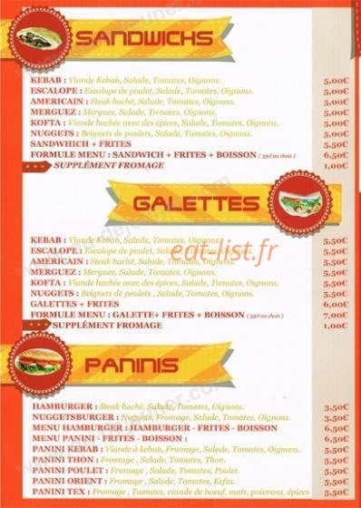 Café du Stade — carte page 1