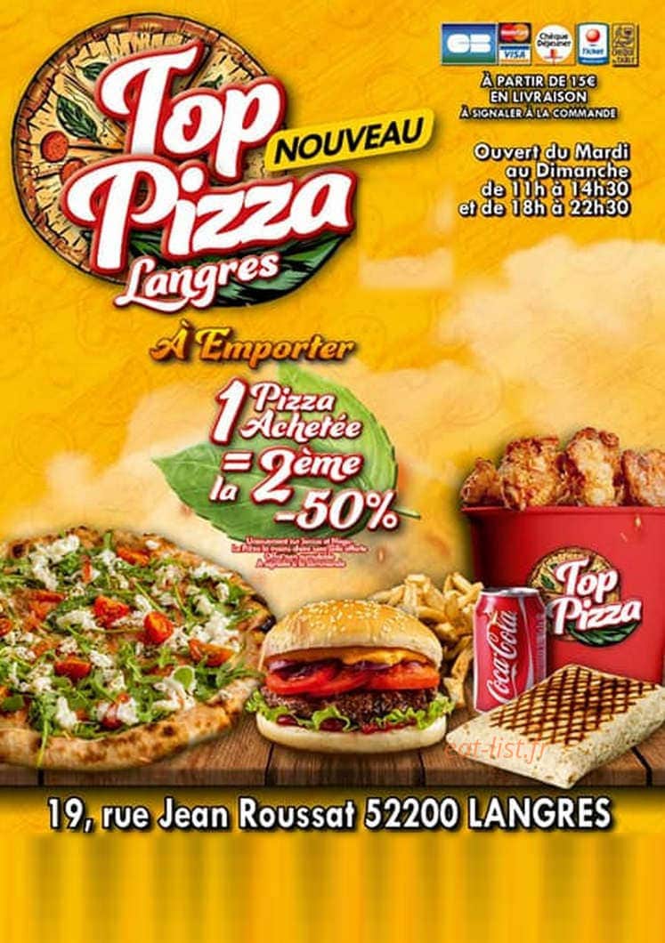 Top Pizza — carte page 1