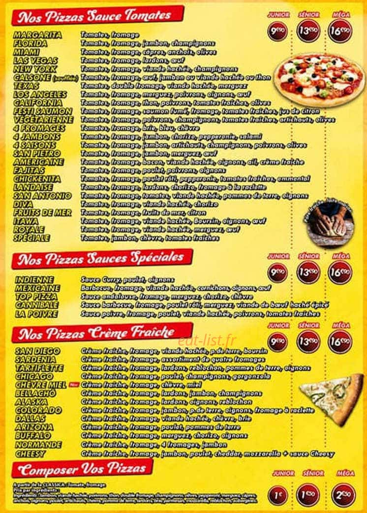 Top Pizza — carte page 3