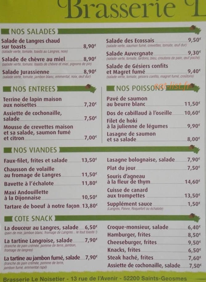 Le Noisetier — carte page 1