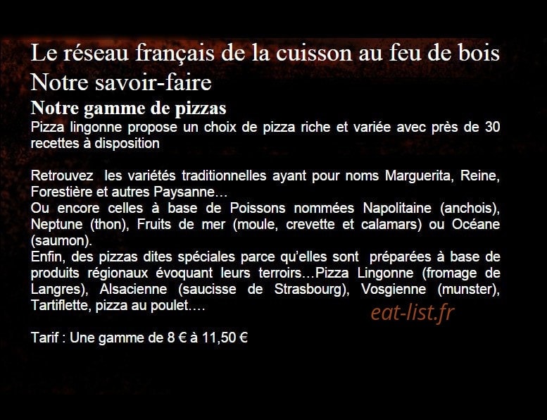 Pizza Ligonne — carte page 1