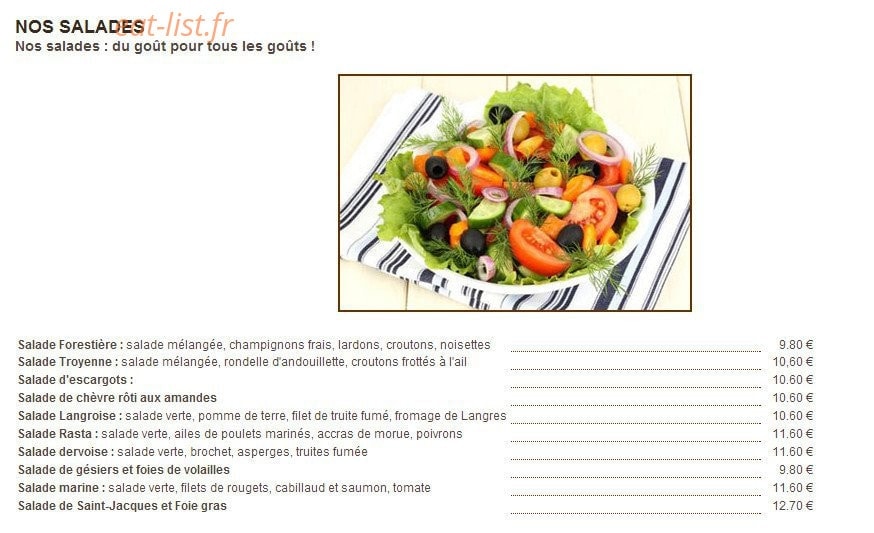 Au Joli Bois — carte page 1