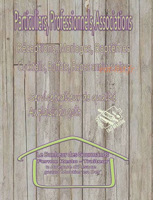Le Bonheur des Gourmands — carte page 4