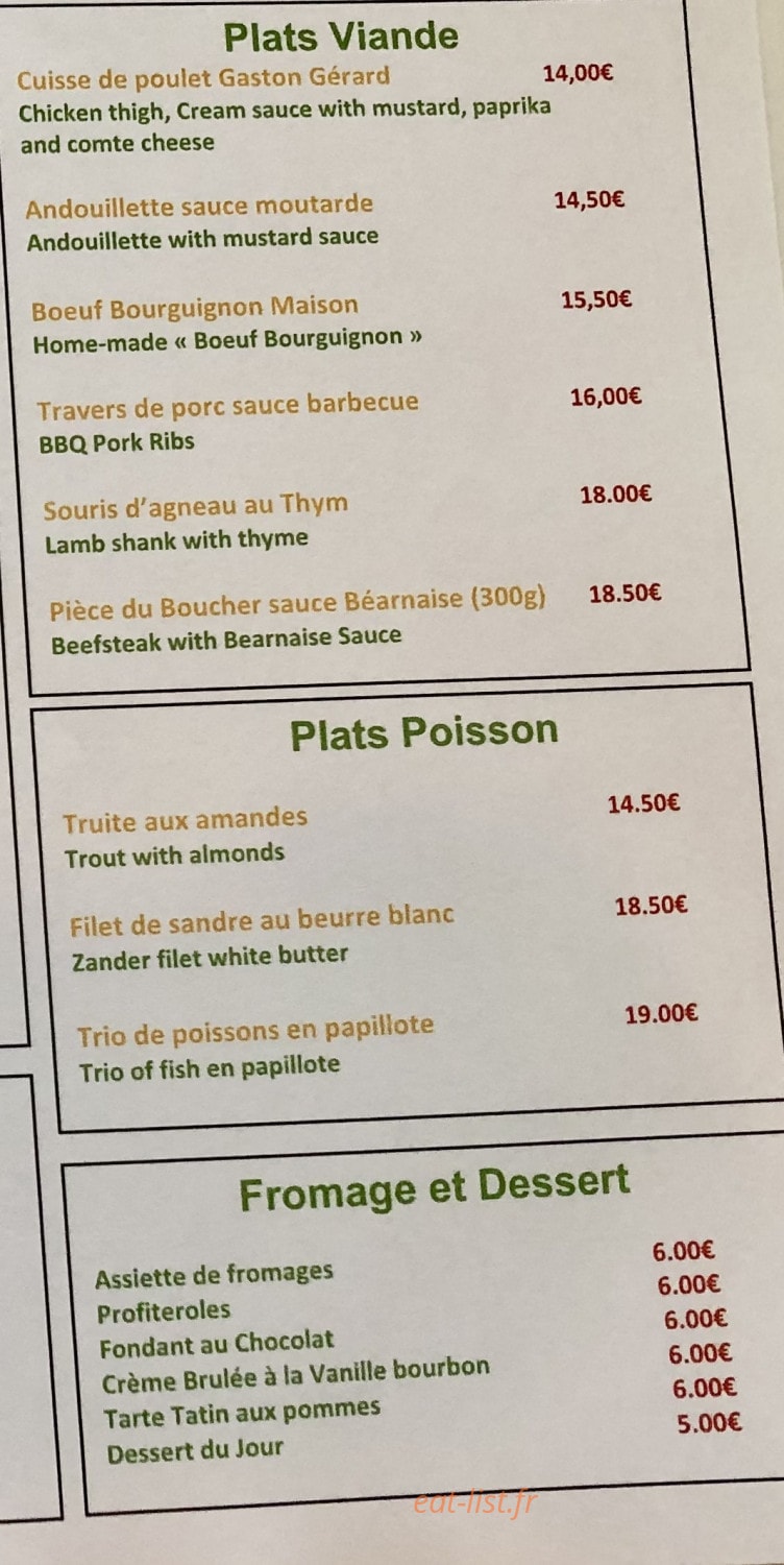 Le Resto de la Plage — carte page 3