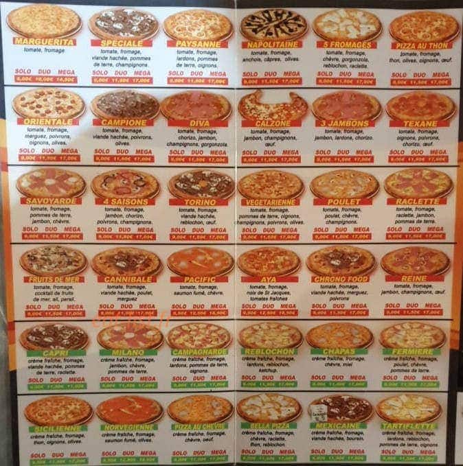 Bella Pizza — carte page 2