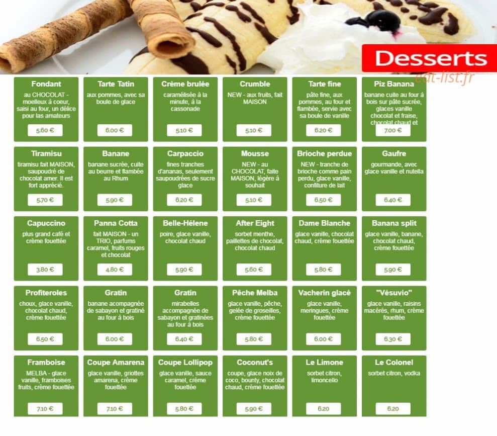 Pizzeria Le Vesuvio — carte page 9