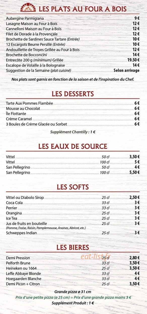 Pizzeria 17-22 — carte page 3